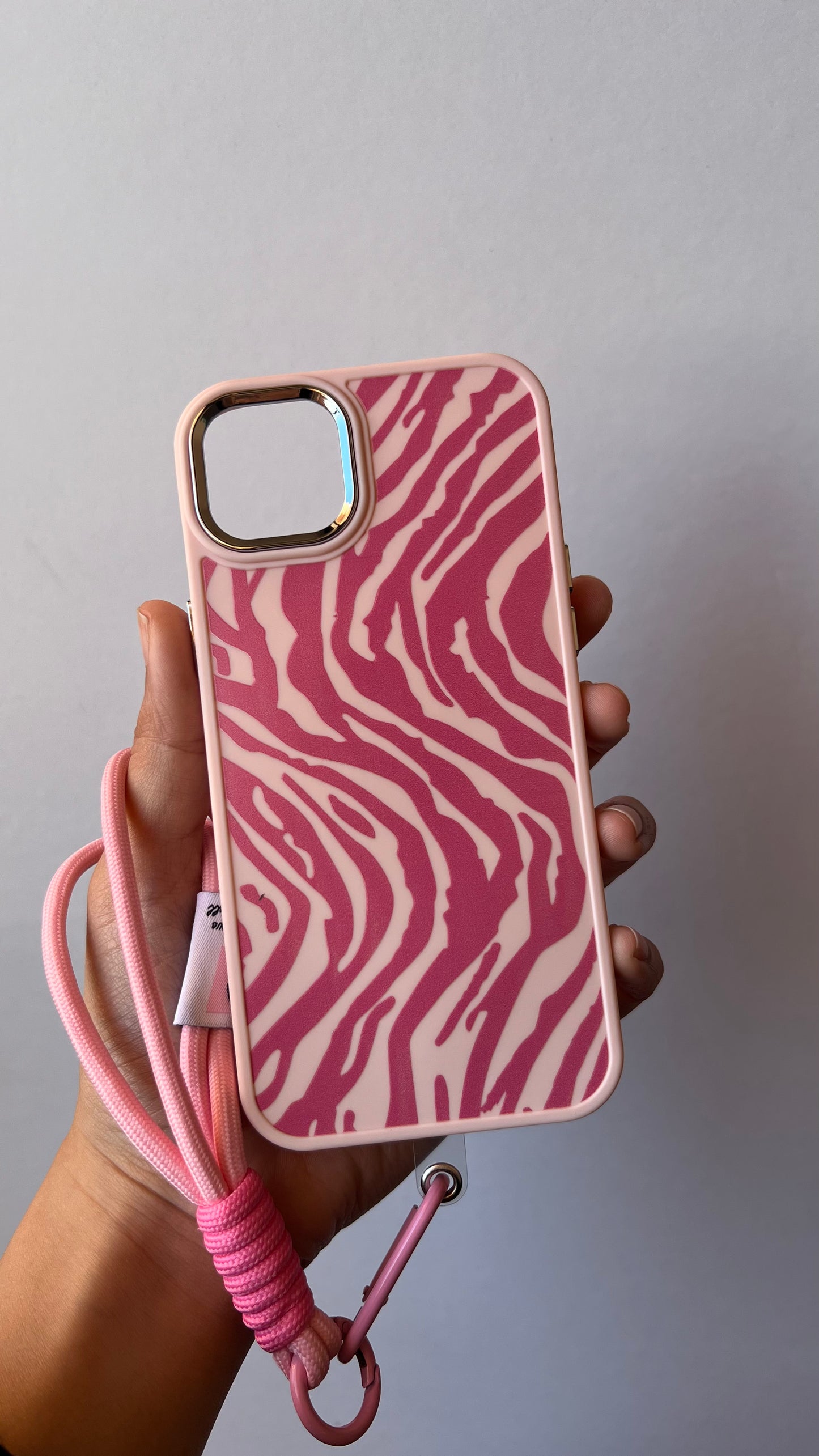 Carcasa iPhone 14/15 Plus - Cebra con Correa